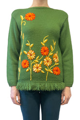Vintage Embroidered Floral Sweater - Anna Sui Online