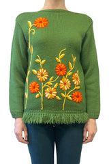 Vintage Embroidered Floral Sweater - Anna Sui Online
