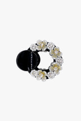 Round Cutout Flower Embroidered Jaw Clip - Anna Sui Sale