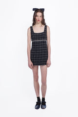 Windowpane Tweed Square Neck Mini Dress - Anna Sui Outlet