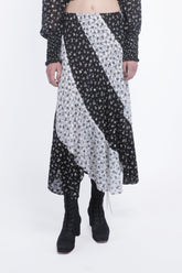 Ditsy Dot Chiffon Contrast Flowy Skirt - Anna Sui US