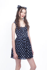 Dot Chiffon Ruffle Mini Dress - Anna Sui Discount