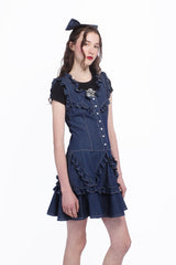 Denim Ruffle Dress - Anna Sui Sale