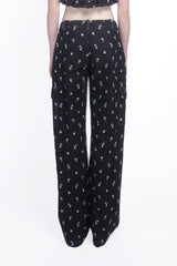 Denim Embroidered Roses Cargo Pants - Anna Sui Discount