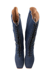 John Fluevog x Anna Sui Butterfly Boots - Denim Blue - Anna Sui Outlet