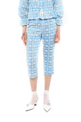 Lattice Lace Embroidery Capri Pants - Anna Sui US