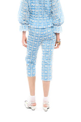Lattice Lace Embroidery Capri Pants - Anna Sui US
