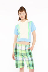 Amalfi Polo Knit Short Sleeve Top - Baby Blue - Anna Sui Sale