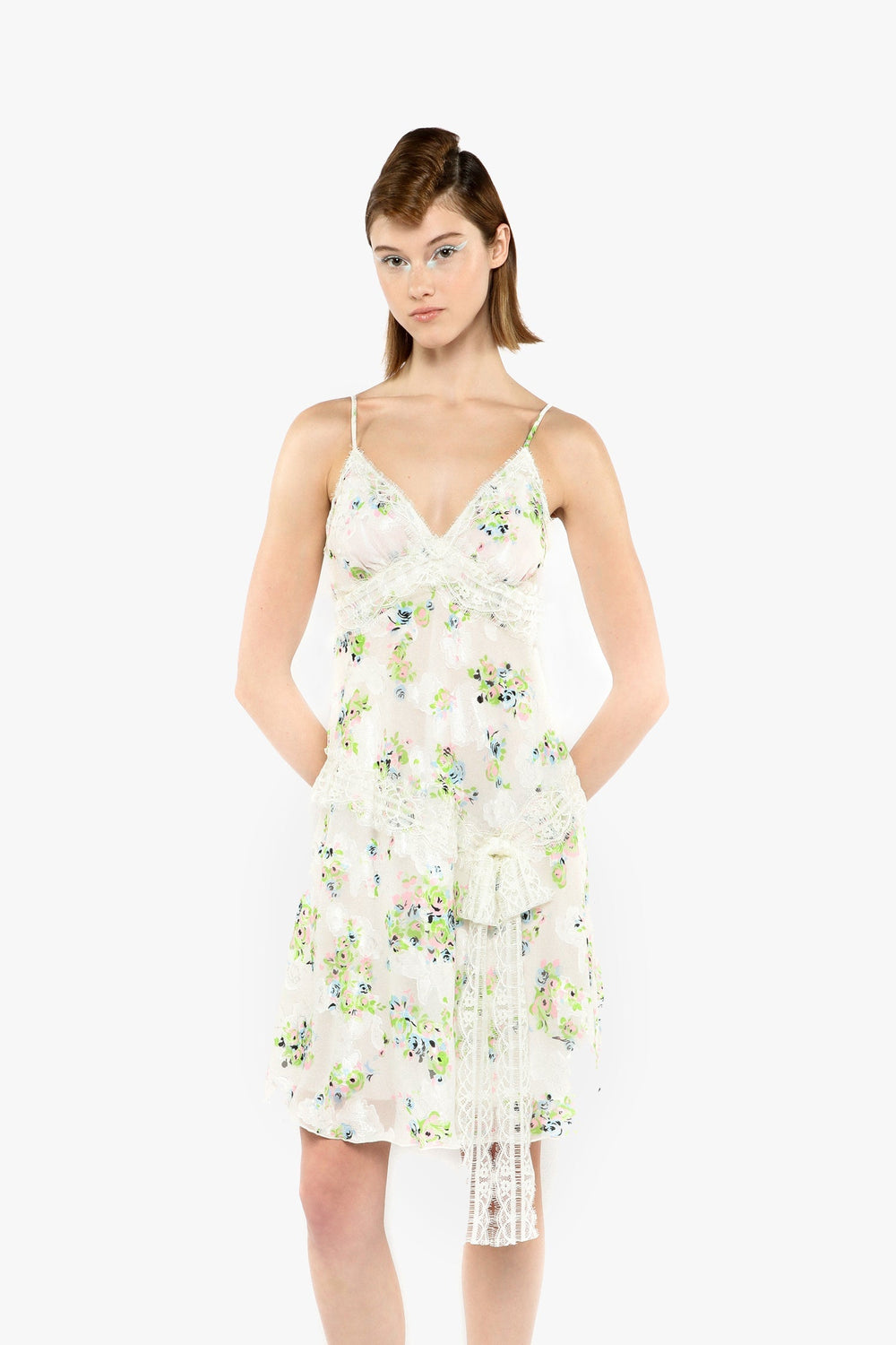 Rosies Posies Chiffon Romantic Lace Slip Dress - Anna Sui Outlet