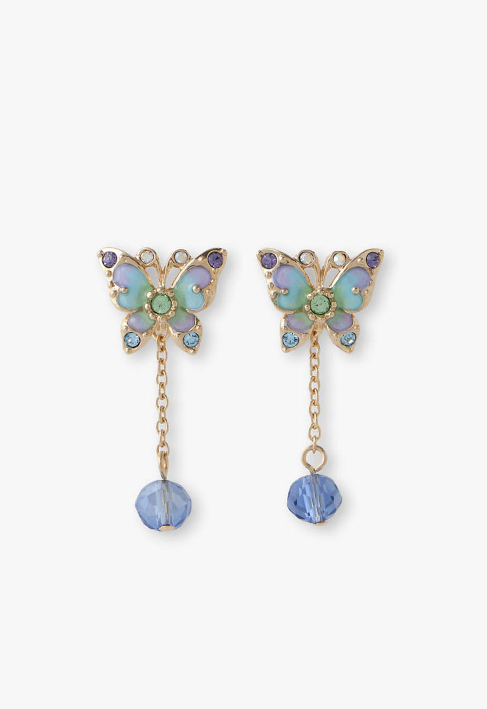 Aqua & Lavender Butterfly Earrings - Anna Sui US