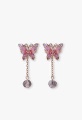 Pink Fantasy Butterfly Earrings - Anna Sui Discount