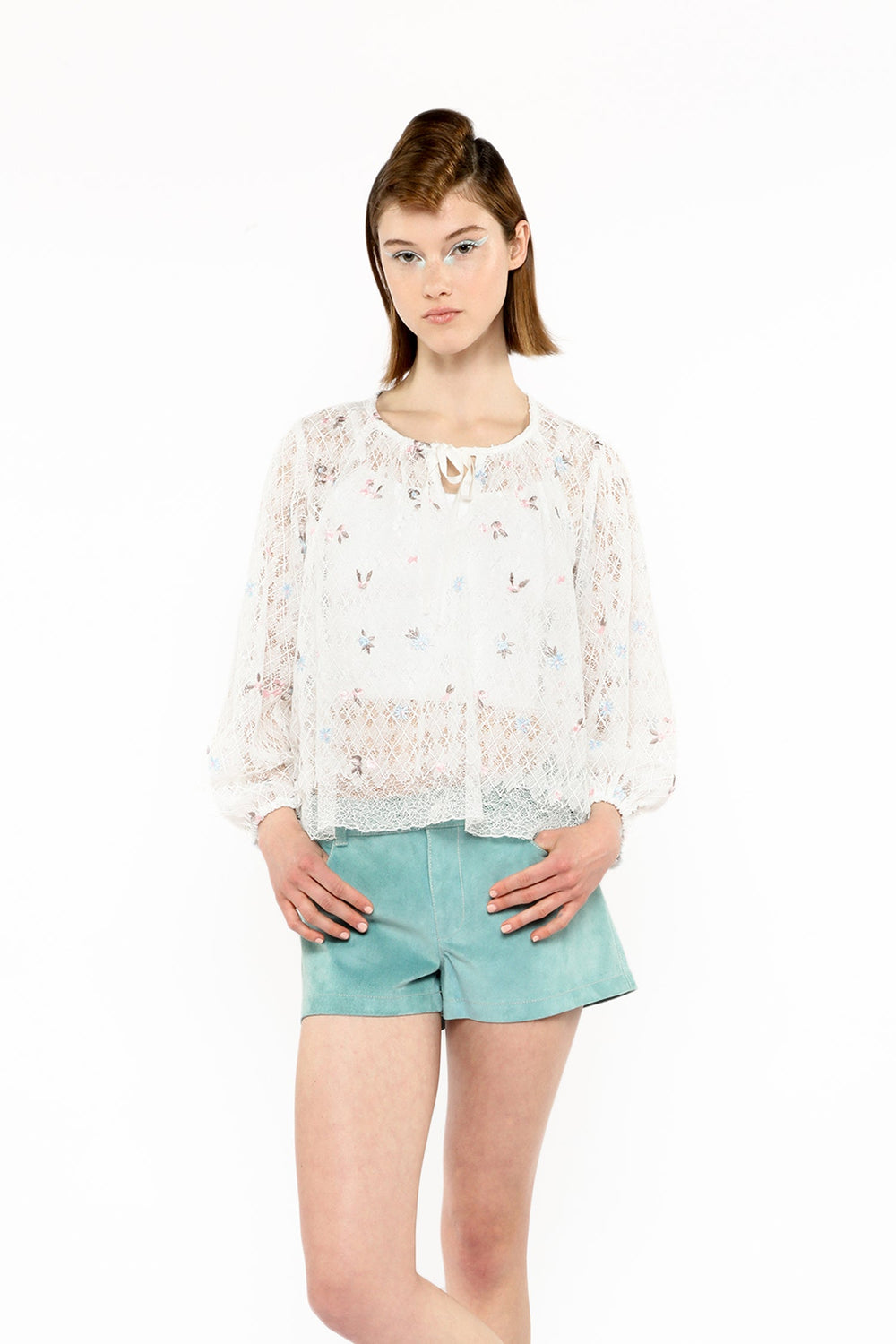 Embroidered Lacey Trellis Blouse - Anna Sui Outlet