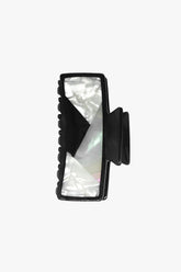 Art Deco Mother of Pearl & Black Rectangle Jaw Clip - Anna Sui Discount
