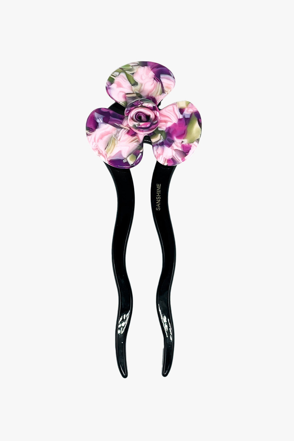 Spring Flower Chignon Hair Pin- Green & Purple - Anna Sui US