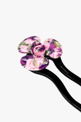 Spring Flower Chignon Hair Pin- Green & Purple - Anna Sui US