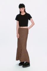 Venetian Stripe Trumpet Skirt - Caramel - Anna Sui Sale
