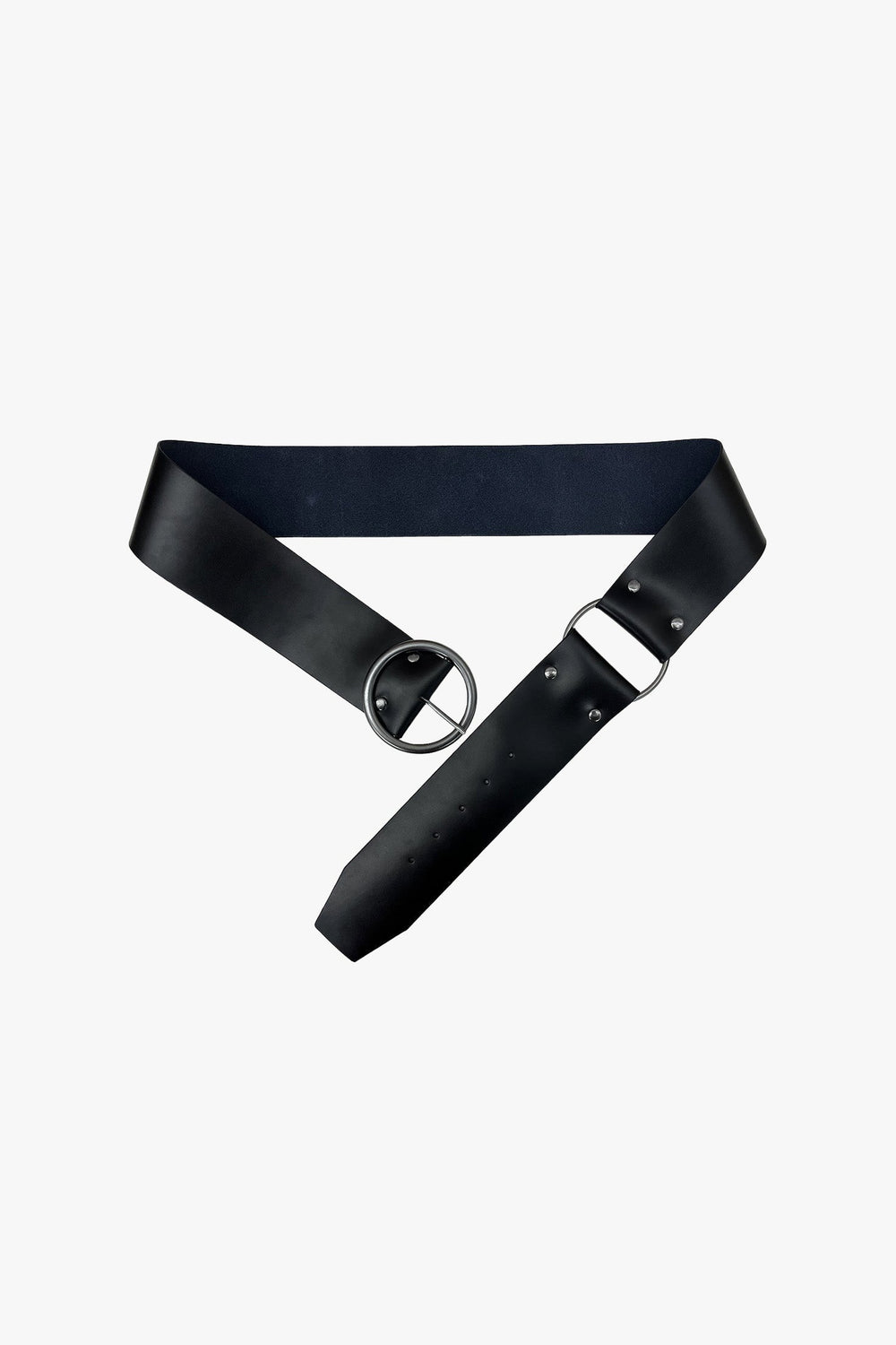 O-Ring Leather Belt - Black - Anna Sui Discount
