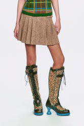 Herringbone Pleated Skirt - Anna Sui Online