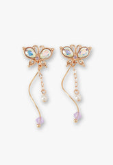 Rose Gold Butterfly Stud Earrings with Detachable Dangle - Anna Sui Discount
