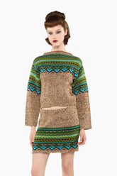 Fair Isle Sweater - Teal - Anna Sui Sale