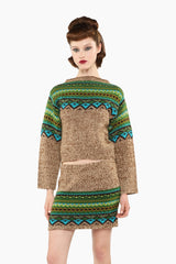 Fair Isle Sweater - Teal - Anna Sui Sale