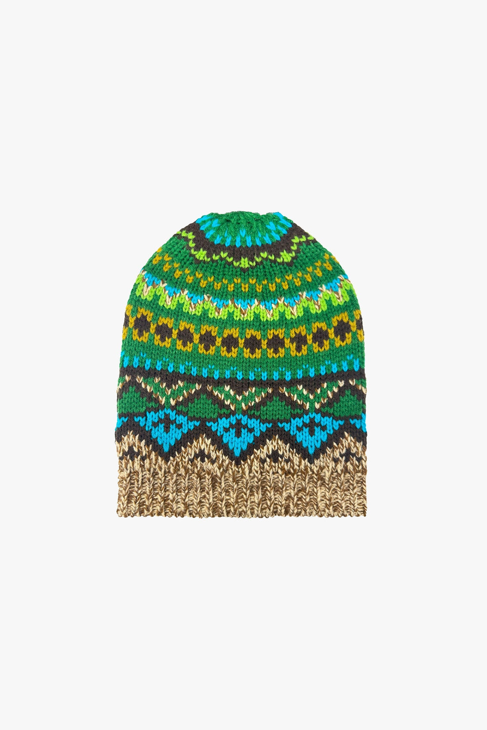 Fair Isle Beanie - Teal - Anna Sui Outlet