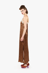 Pleats Lace Slip Dress - Anna Sui US