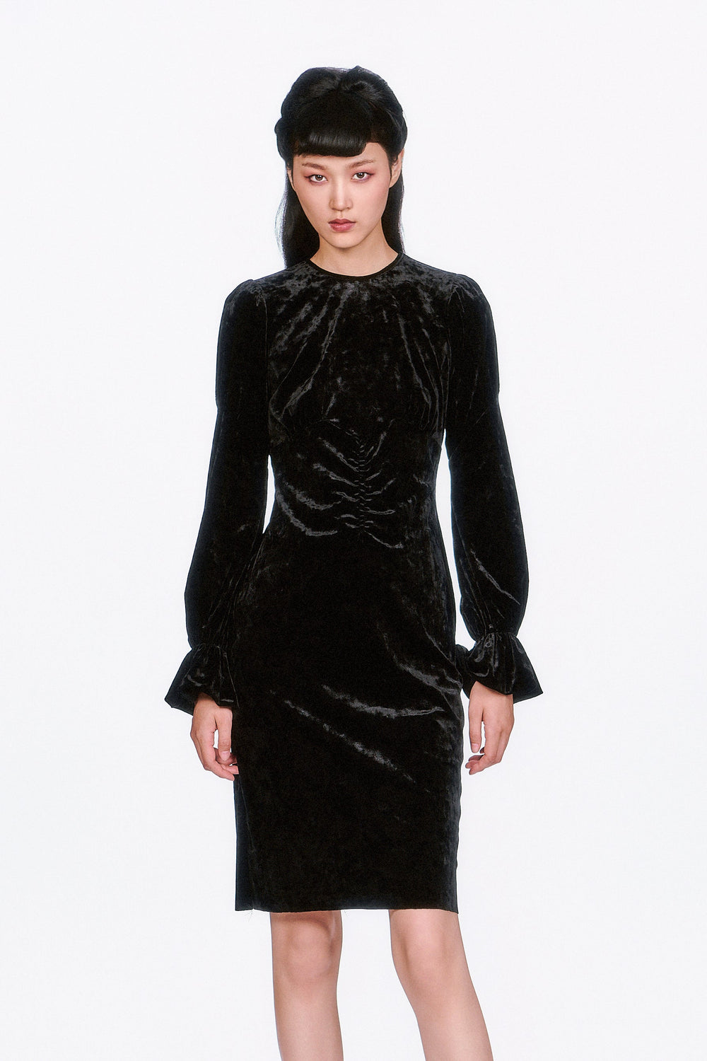 Boudoir Velvet Long Sleeve Dress - Anna Sui US
