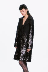 Paillettes Wool Coat - Anna Sui US