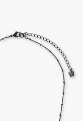 Lucky Cat Flower Necklace- Gunmetal - Anna Sui US