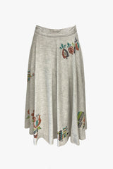 Vintage 60's Circular Hand Embroidered Midi Skirt - Anna Sui Online