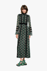 Cameo Stripe Print Maxi Dress - Anna Sui Outlet