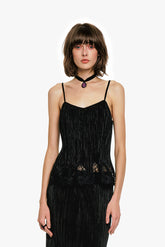 Plissé Lace Trimmed Cami Top - Anna Sui Discount