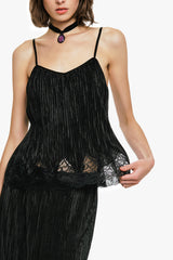 Plissé Lace Trimmed Cami Top - Anna Sui Discount