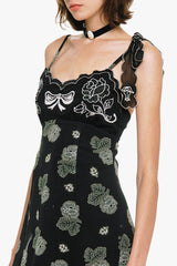 Sketch Roses Chiffon Embroidery Slip Dress - Anna Sui Sale