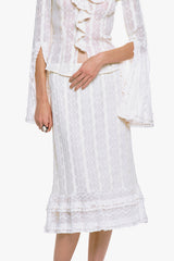 Floral Ruffle Stretch Lace Skirt - Anna Sui Discount