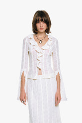 Floral Ruffle Stretch Lace Blouse - Anna Sui Discount