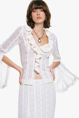 Floral Ruffle Stretch Lace Blouse - Anna Sui Discount