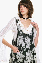 Rose Illusion Denim Ruffle Jumper - Anna Sui US