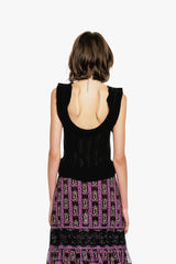 Victorian Pointelle Knitwear Camisole - Black - Anna Sui Outlet