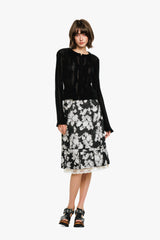 Victorian Pointelle Knitwear Cardigan - Black - Anna Sui Online