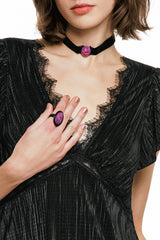 Oval Rose Choker - Dusty Rose - Anna Sui Outlet