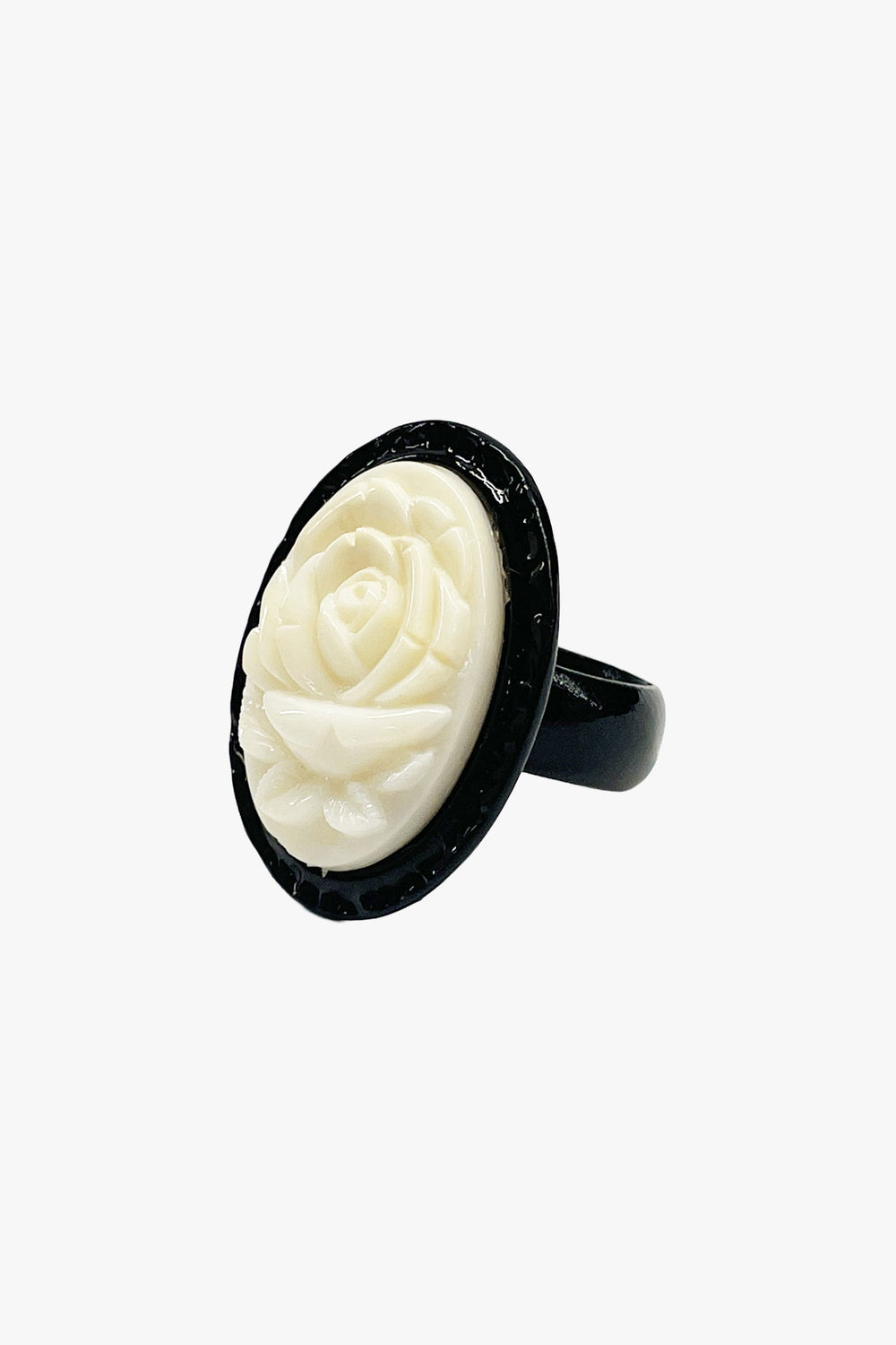 Carved Rose Ring - Ivory - Anna Sui Online