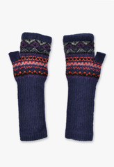 Anna Sui Fair Isle Fingerless Gloves- Purple - Anna Sui Online