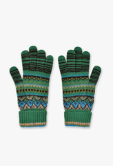 Anna Sui Fair Isle Gloves- Green - Anna Sui Sale