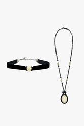 Carved Rose Victorian Necklace & Choker Set – Ivory - Anna Sui Online