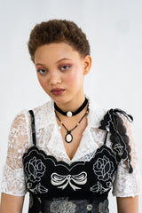Carved Rose Victorian Necklace & Choker Set – Ivory - Anna Sui Online