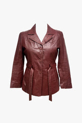 Vintage Leather Belted Coat with Removable Lining - Anna Sui US