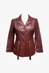 Vintage Leather Belted Coat with Removable Lining - Anna Sui US