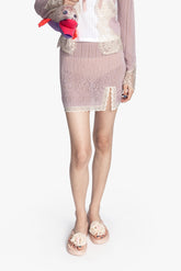 Lingerie Lace Knit Skirt - Blush - Anna Sui Sale
